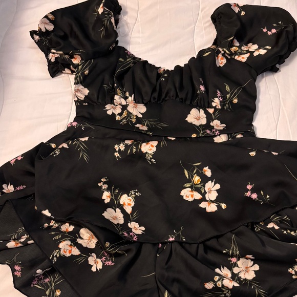 Inspired Hearts Romper Black /multi Short Puffer Sleeves large Pull On - Picture 11 of 14